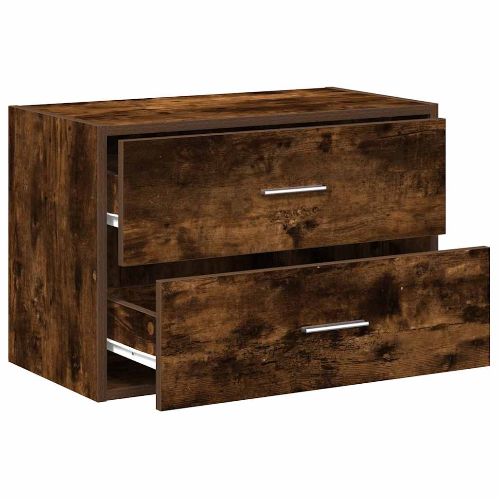 Cabinet with 2 Drawers Smoked Oak 60x31x40 cm Engineered Wood